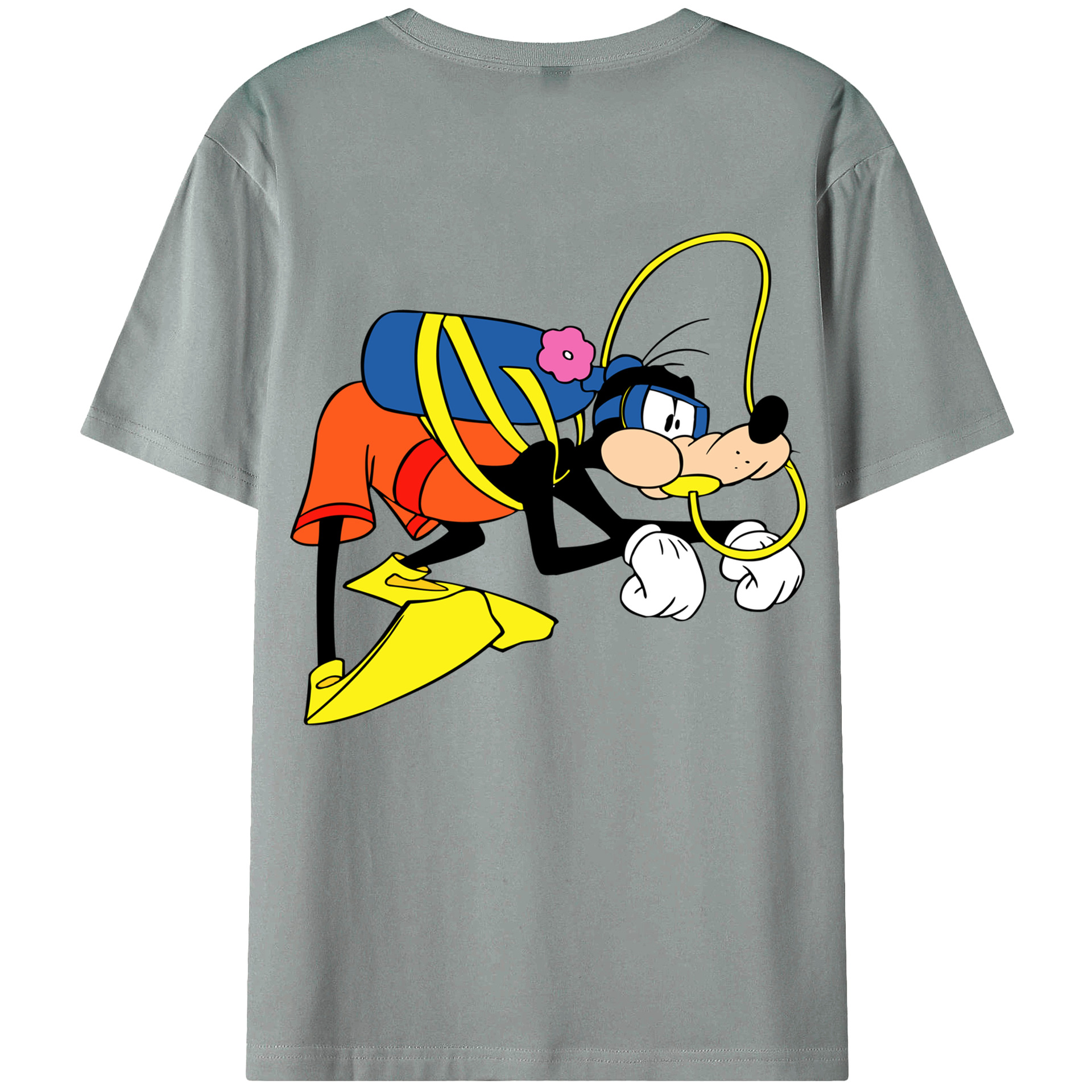 ミッキーマウス Mickey Mouse 綿100％ メンズ半袖Tシャツ（バックプリント） 通気性